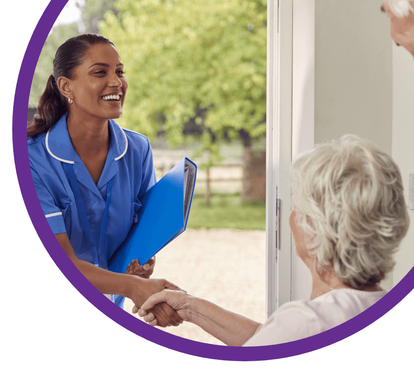 Nurse Shaking Hands With Woman Image Right