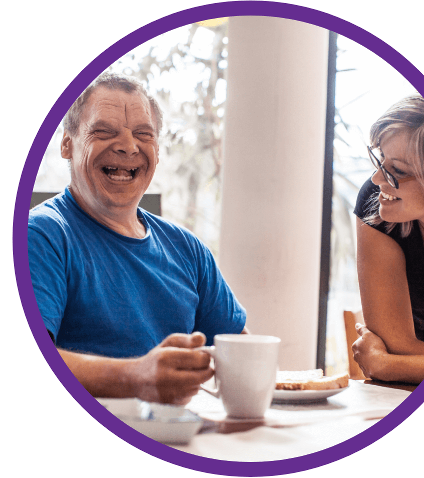 Woman And Patient Sharing A Laugh Image Right Full Height